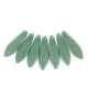 Abalorios de cristal checo Dagas de Bohemia 16mm - Chalk white teal luster